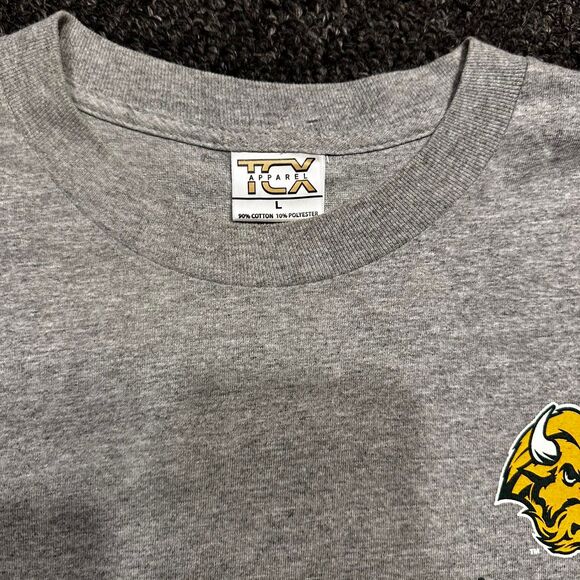 North Dakota State Bison Shirt Men L Gray Cotton Long Sleeve Graphic University - Picture 3 of 5